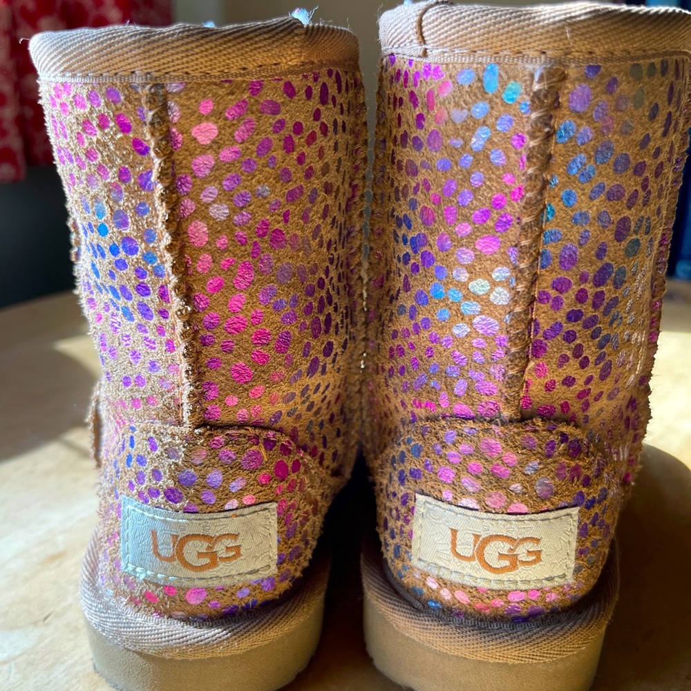 Ugg Toddler Metallic Spots Boots Chestnut Purple Pink